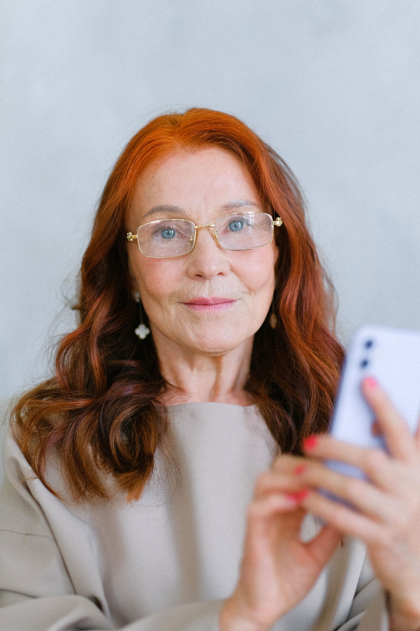 A woman wearing glasses